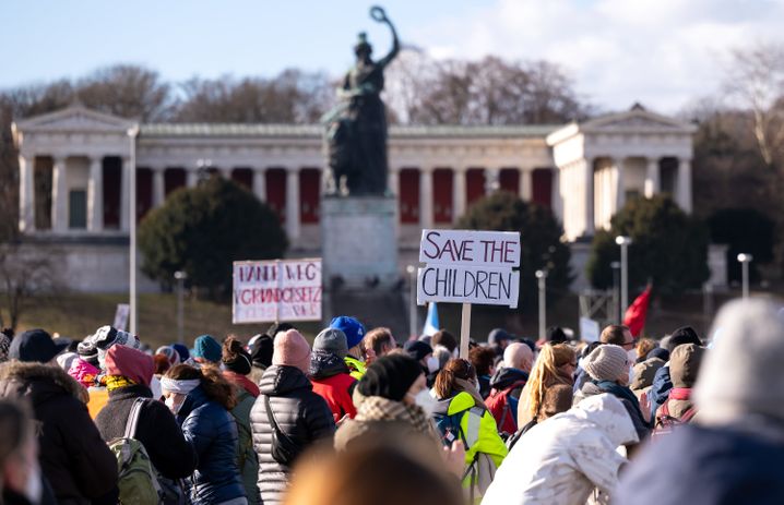 Demonstration gegen die Corona-Maßnahmen der Regierung in München vom Wochenende