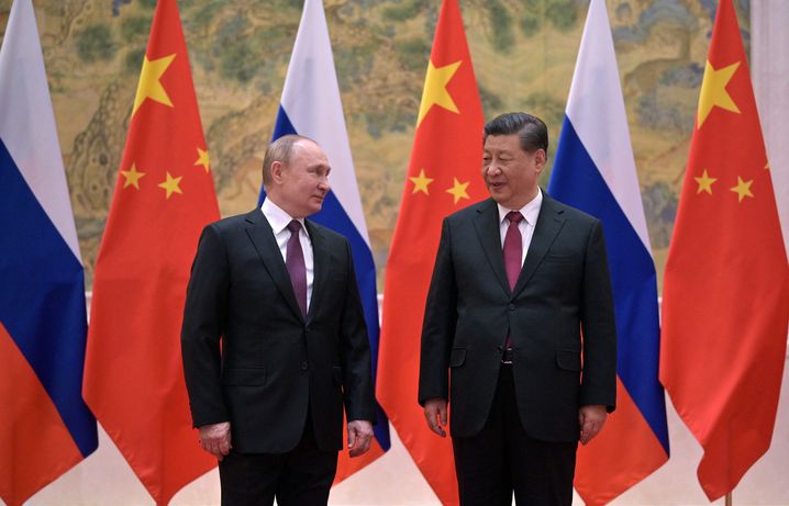 Wladimir Putin und Xi Jinping bei ihrem Treffen in Peking