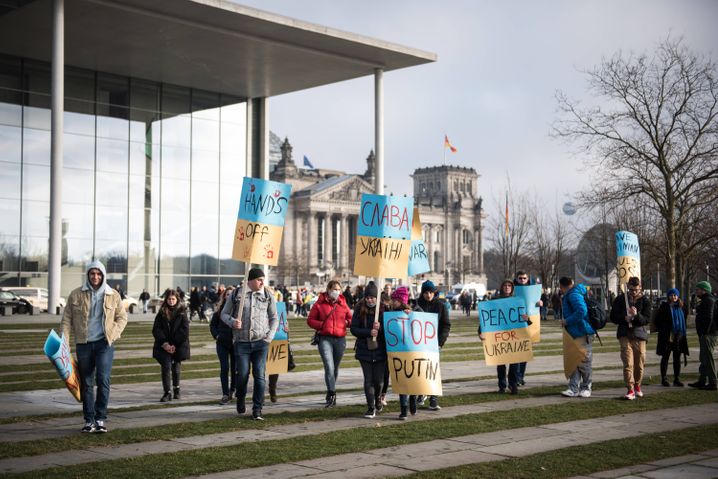 Demonstration am Bundestag in Berlin