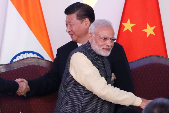 Chinas Präsident Xi Jinping, indischer Kollege Narendra Modi (Archivbild)