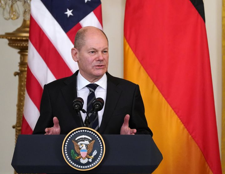 Scholz bei der Pressekonferenz im Weißen Haus: »We will be united«