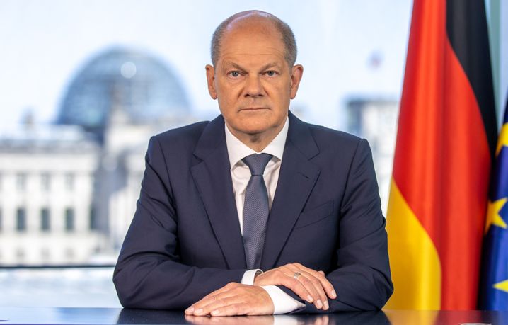 Kanzler Olaf Scholz bei TV-Ansprache