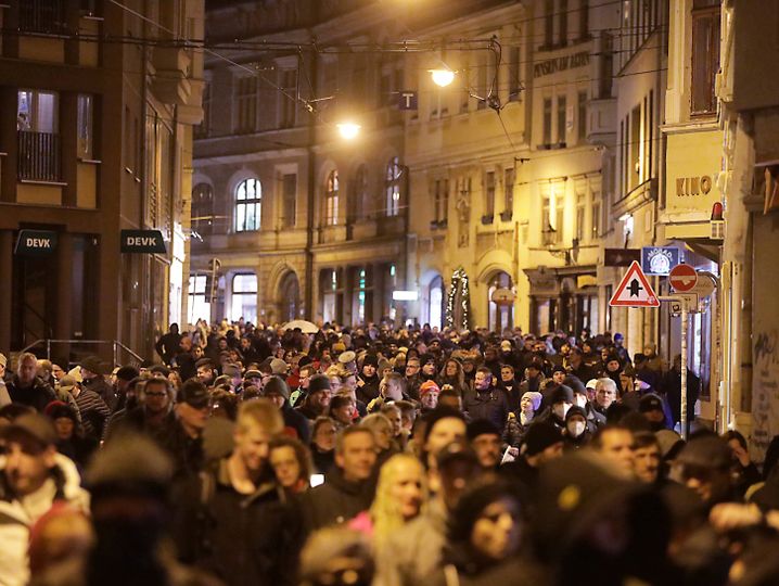 Damals noch gegen Coronamaßnahmen: Demonstration in Halle (Saale) im Januar