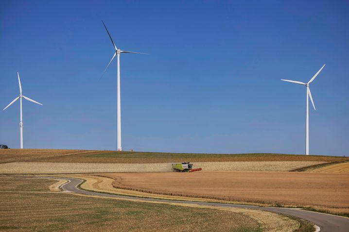 Windkraftanlagen auf der Schwäbischen Alb bei Amstetten