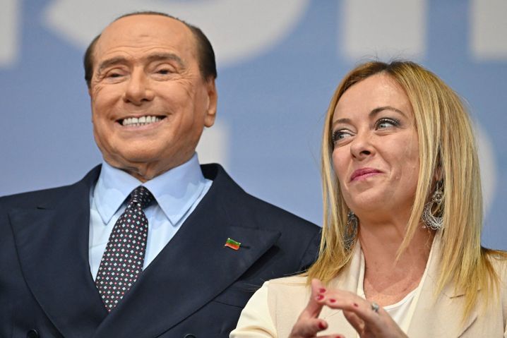 Silvio Berlusconi, Giorgia Meloni bei einem gemeinsamen Auftritt