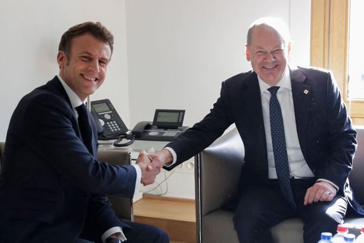 Emmanuel Macron, Olaf Scholz in Brüssel